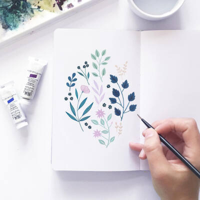 清新简笔画植物树叶手账素材插画 ‖ ins:archerandolive