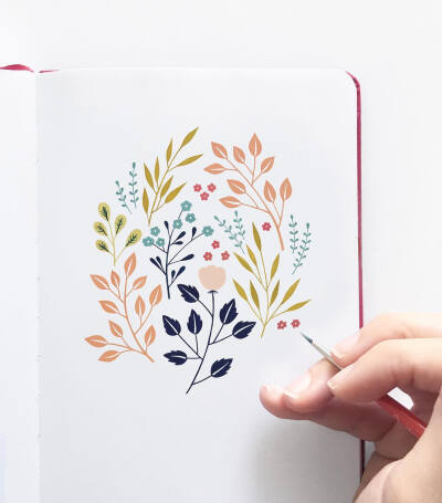 清新简笔画植物树叶手账素材插画 ‖ ins:archerandolive