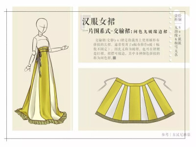 汉服女裙-一片围系式-交输裙/交窬（yu）裙