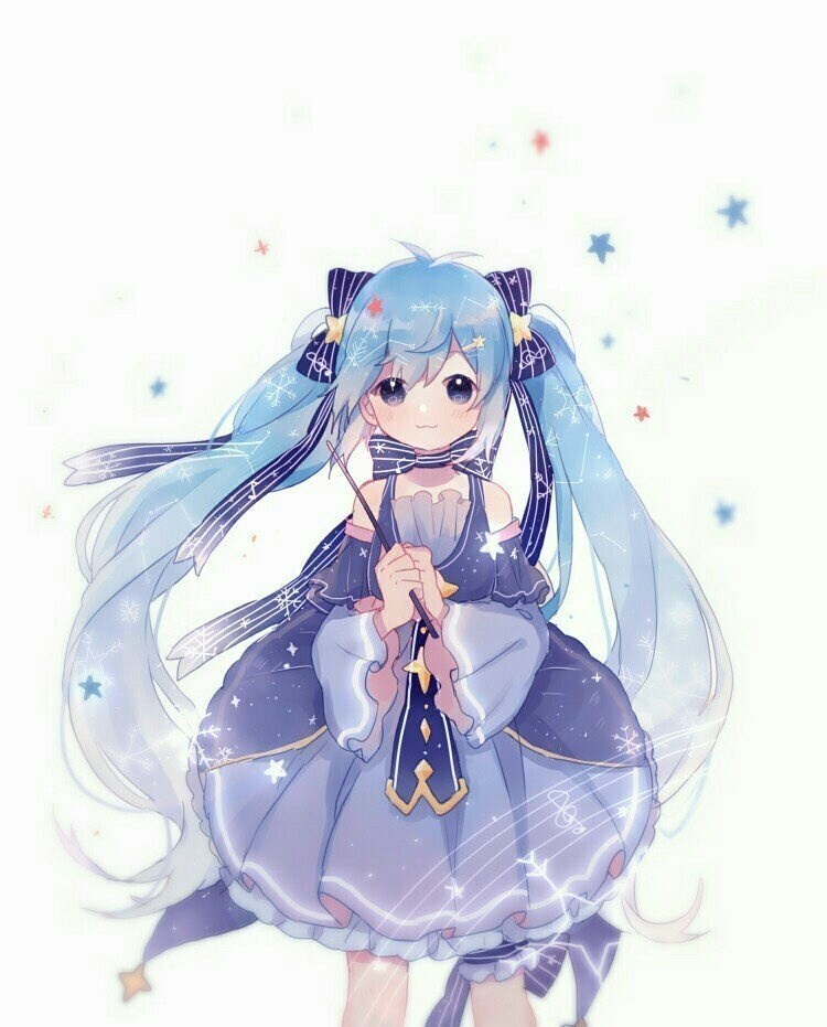 雪初音 初音未来 miku 动漫二次元 双马尾 可爱 v家 马猴烧酒？？ 星空