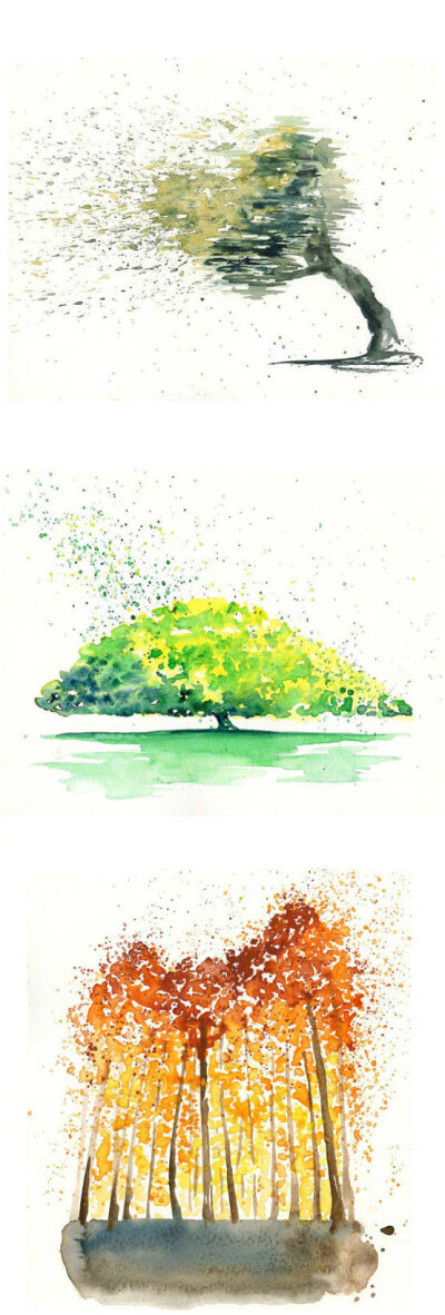 27种树的画法参考，来自意大利插画师 Ireart ​ #艺界V动态##V影响力峰会# ​​​​