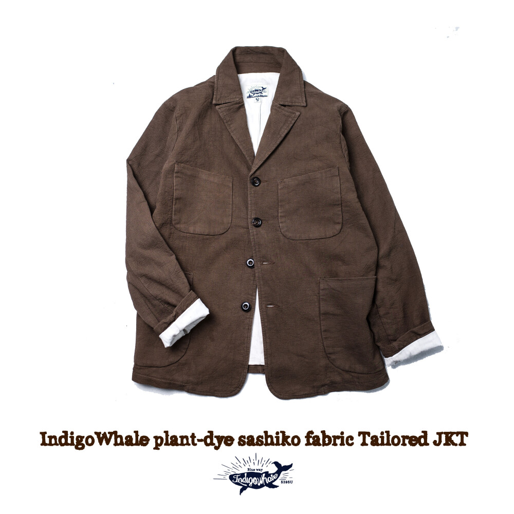 IndigoWhale 黄栎树皮染刺子褶皱剪裁西装外套Tailored JKT 泥染