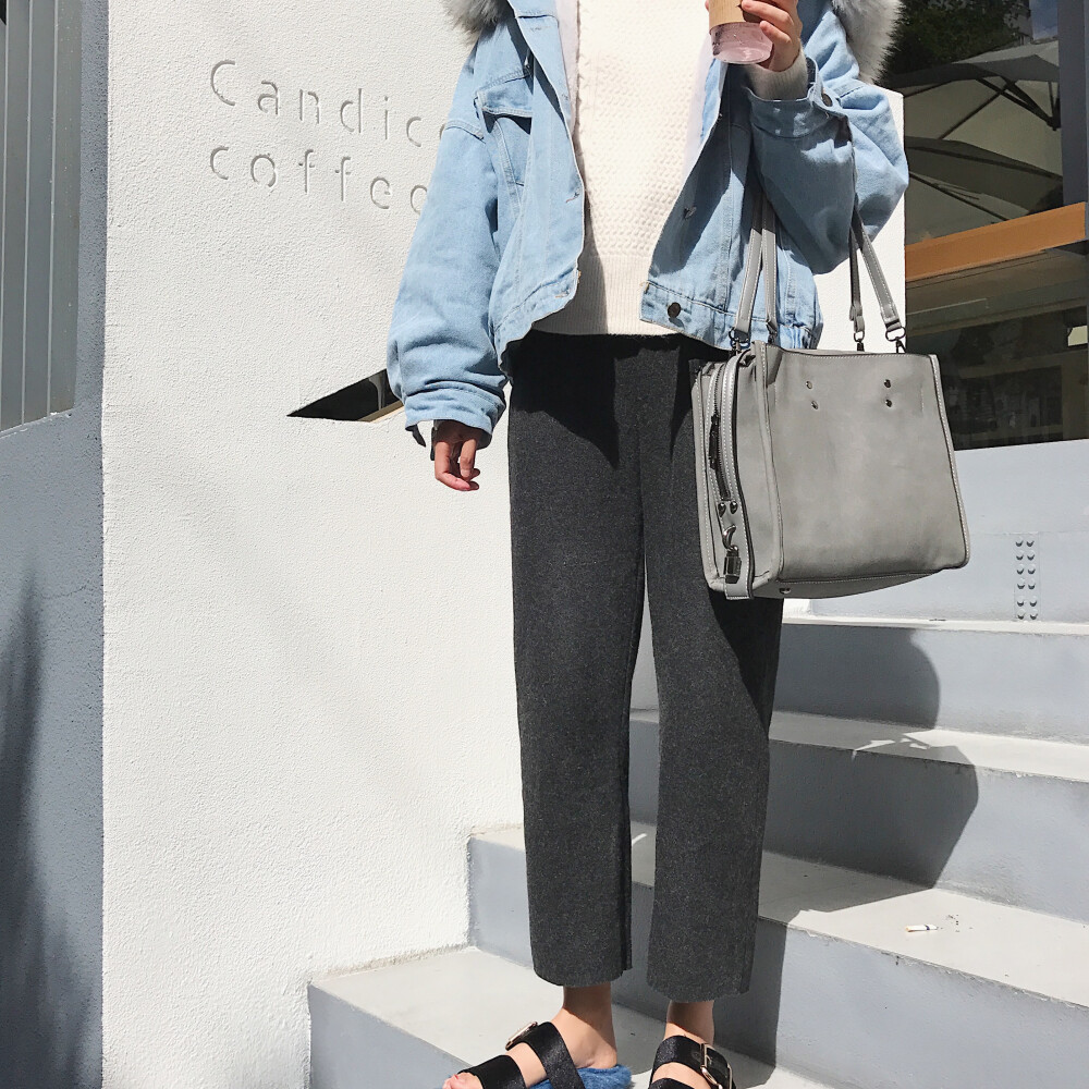 11.11 10点 宽松毛呢阔腿裤