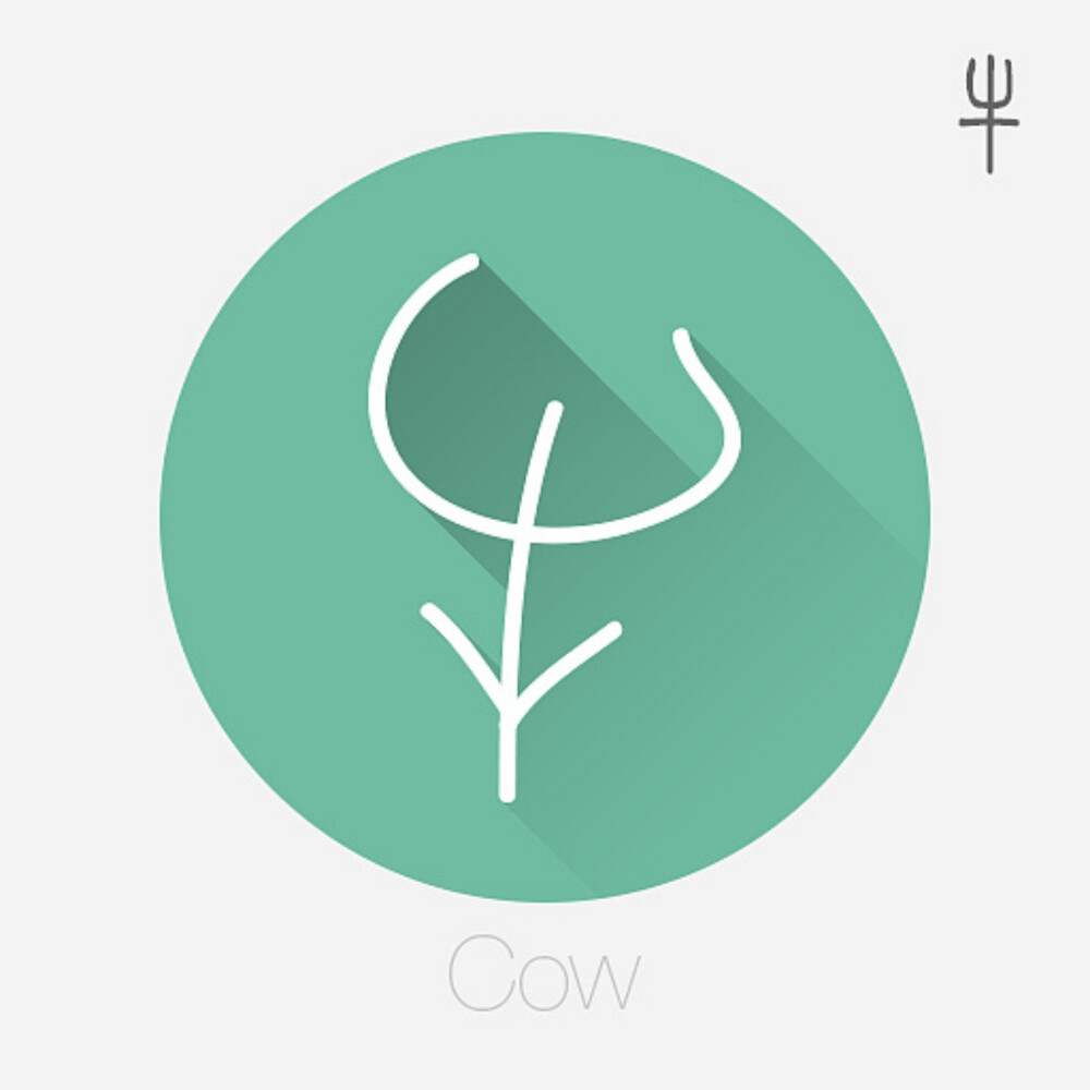 十二生肖文字设计之甲骨文（一）——牛