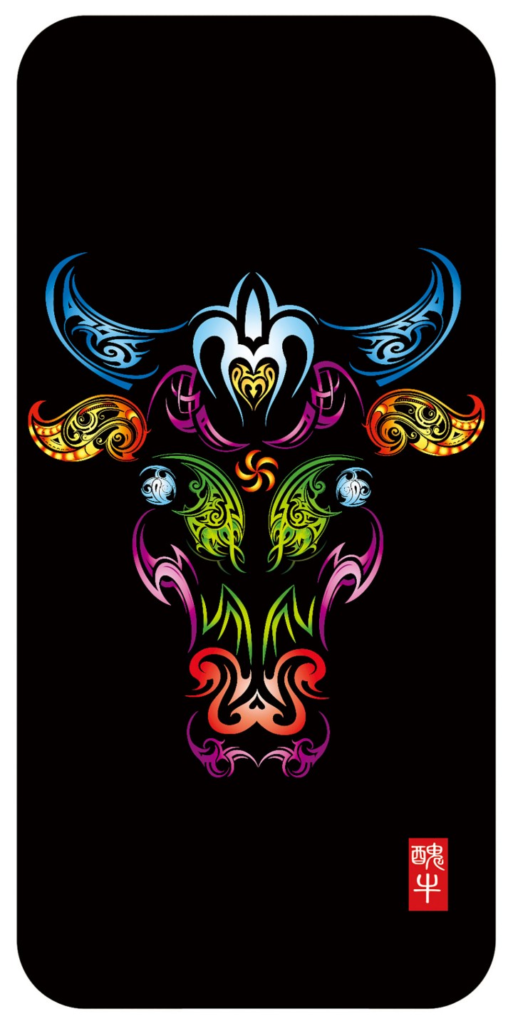 炫彩插画条幅之十二生肖——丑牛 - 堆糖,美图壁纸兴趣社区