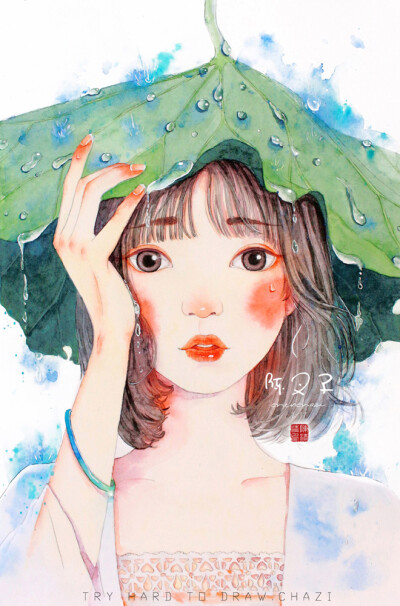 by涂鸦王国-陈叉子-雨荷