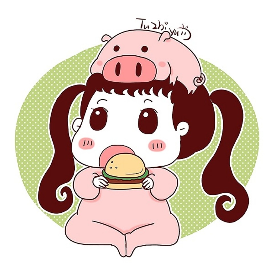 兔纸鱼的生肖女生头像——猪