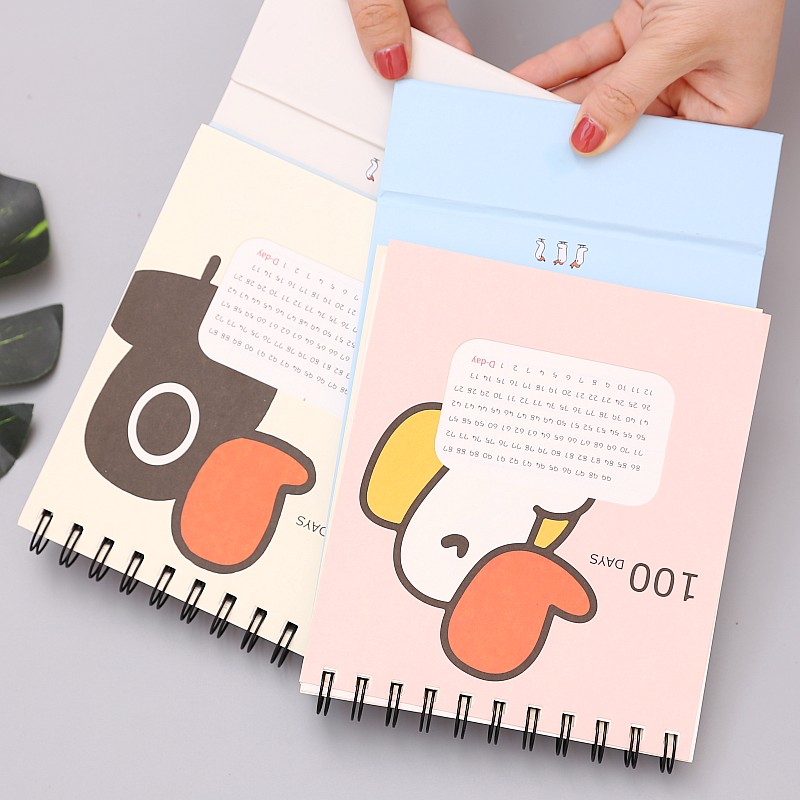 韩国创意台历式100天倒计时线圈计划本每日计划本笔记本记事本子