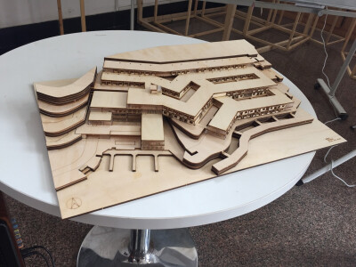 海滨养老院设计模型；建筑模型