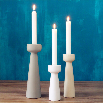 北欧简约陶瓷素烧枝形蜡烛烛台细杆蜡烛台摆件家居软装艺术装饰品