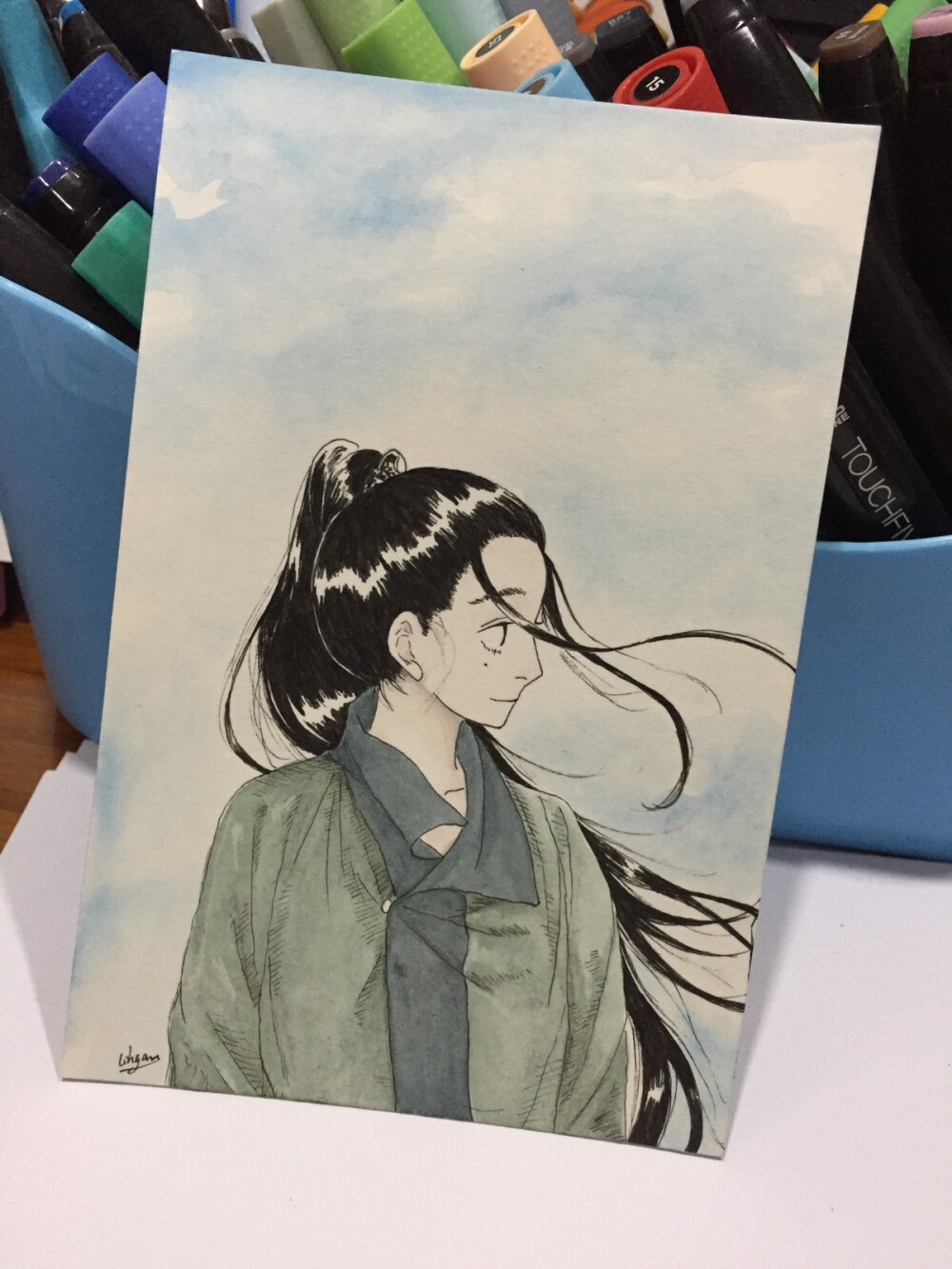 水彩上色长歌行小公主李长歌