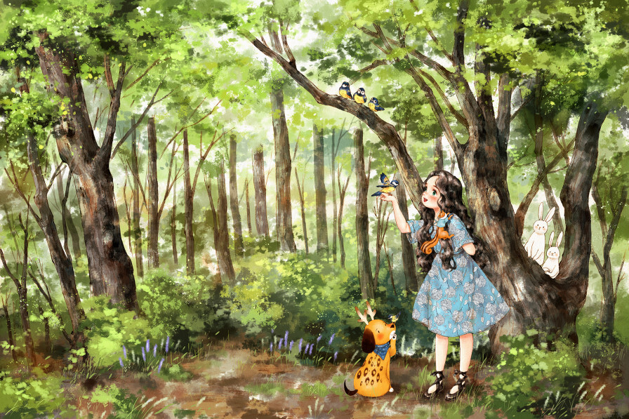 「森林女孩日记」系列插画 插画师：韩国插画家Aeppol