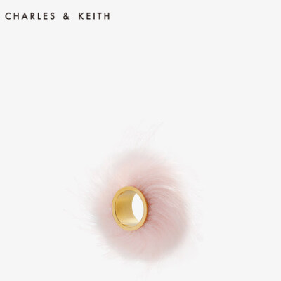 CHARLES＆KEITH[新品]女士戒指CK5-31430029甜美毛绒装饰金属戒指