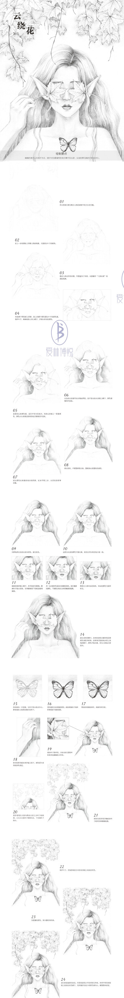 本案例摘自人民邮电出版社出版的《遇见最美的你：浪漫人物素描手绘插画教程》。更多原创绘画教程和作品将在“爱林文化”公众号（aiibook）中长期分享！爱林博悦——只为悦读者！