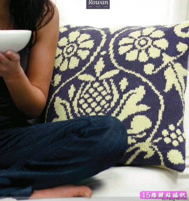 棒针编织的提花抱枕编织图案图解