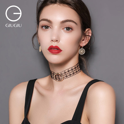 GIUGIU欧美设计师choker项圈女简约锁骨链颈链韩国宽项链女