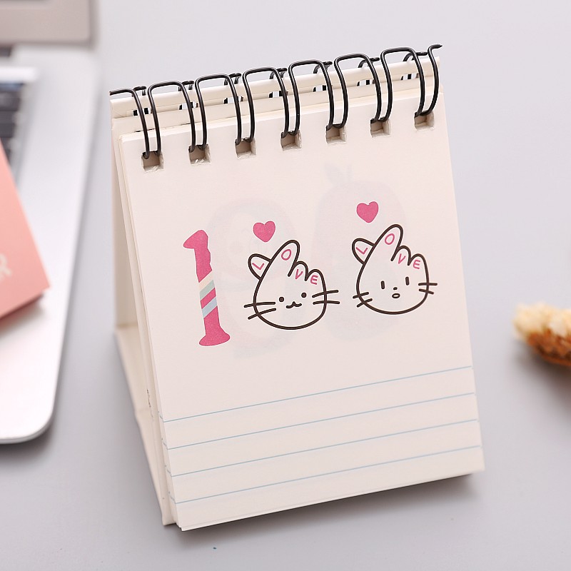 韩国创意文具猫肥家润100天倒计时线圈计划本每日计划笔记本记事