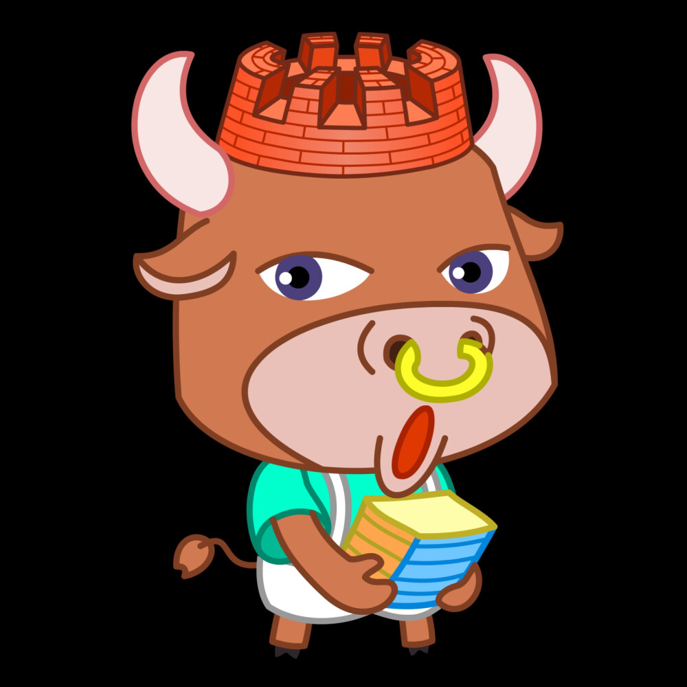 十二生肖卡通贴纸——牛