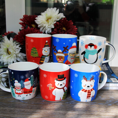 创意圣诞陶瓷咖啡马克杯子卡通水杯圣诞节派对活动礼品礼物