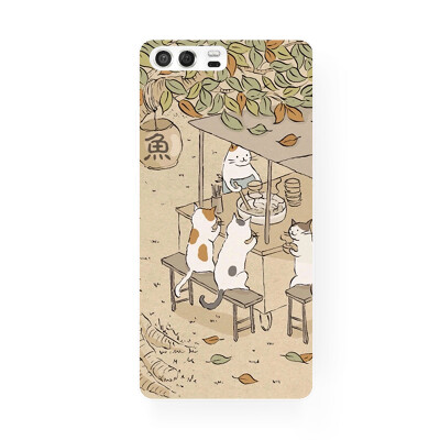 日韩可爱猫插画吃货 华为P10 Plus 荣耀9 P9 Plus mate10 手机壳