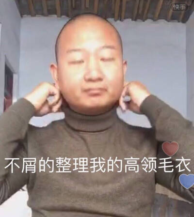 不屑的整理我的高领毛衣 表情包