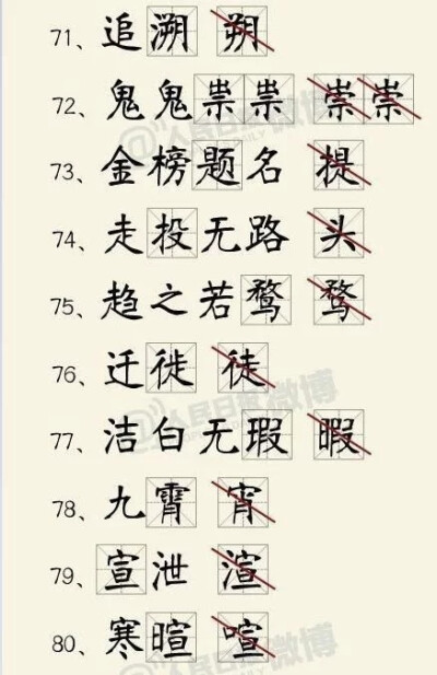 百个易错字