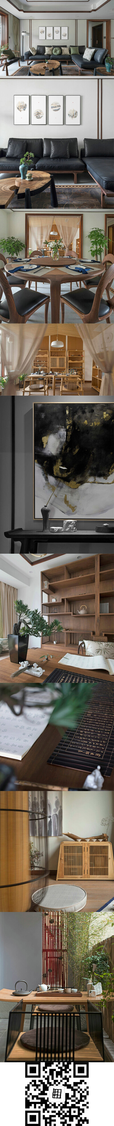 现代居室空间与中式软装的完美结合，反映出居住者自然、健康、淡泊的生活态度