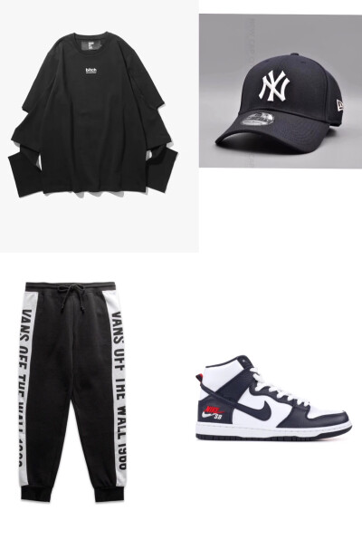 Top:Hood By Air/Bottoms:Vans/Hat:New Era/Shoes:Nike SB Zoom Dunk High Pro