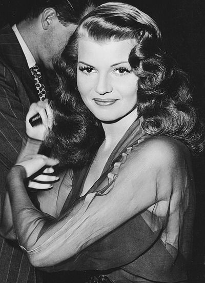 Rita Hayworth on the set of Down to Earth (1947)