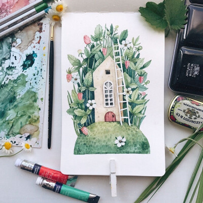 童话中的小房子，大概是我小时候梦开始的地方。因为那时候会幻想，如果有这样一栋小房子，我会如何布置……想想都是细腻的感情与回忆。