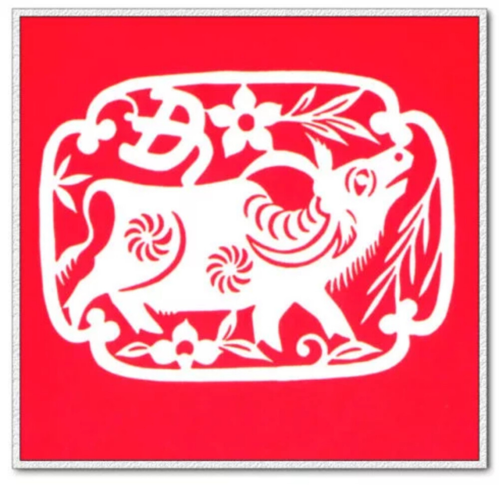 殷家才剪纸十二生肖丑牛