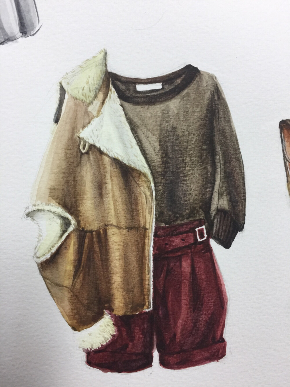 水彩 服装画 效果图 插画