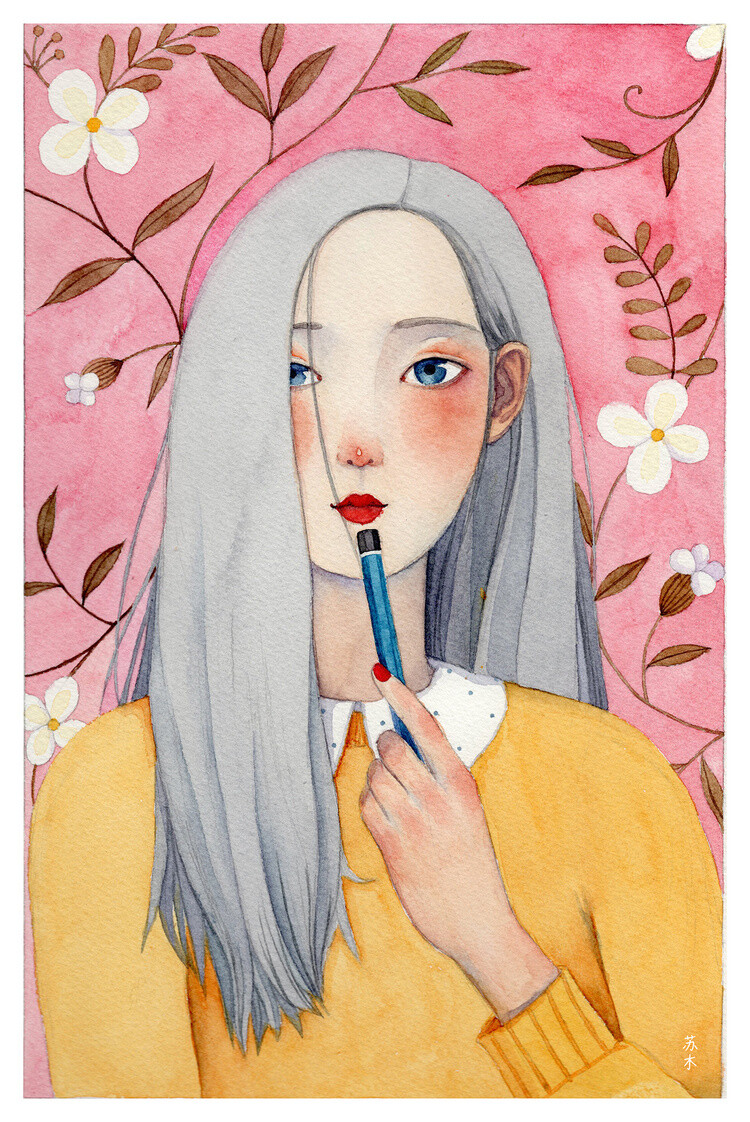 【花儿与女孩】作者：@苏木