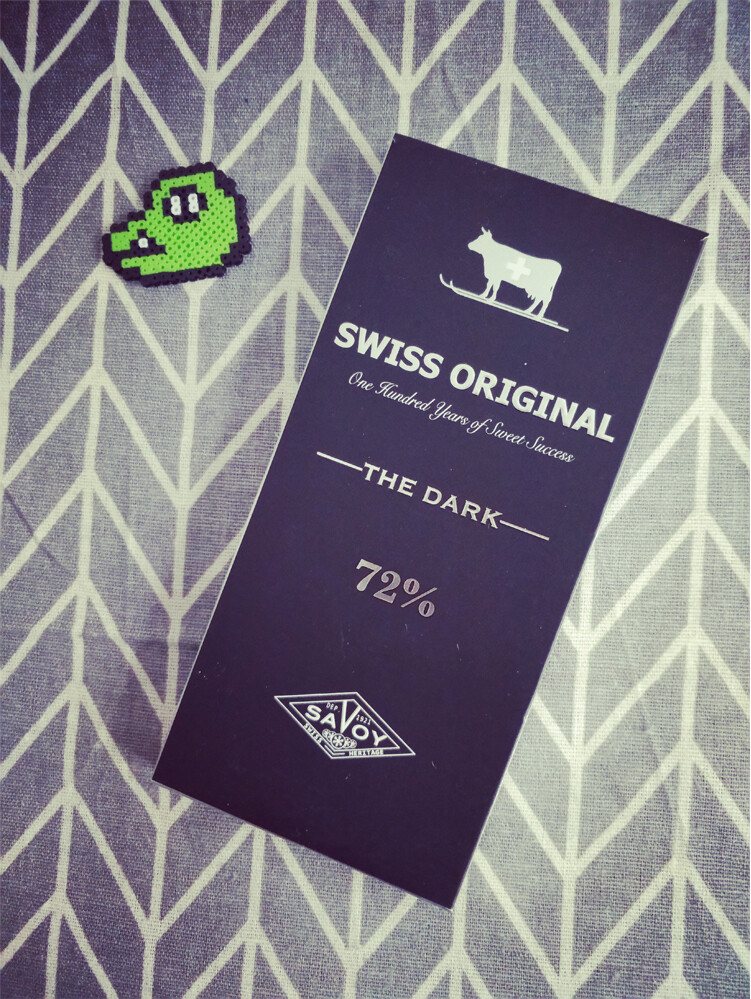 俄罗斯进口SWISS ORIGINAL瑞士巧克力72%可可纯黑巧克力零食100g