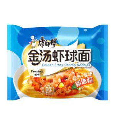 金汤虾球【面饼是扁的面，味道还行吧，普通方便面的味道】