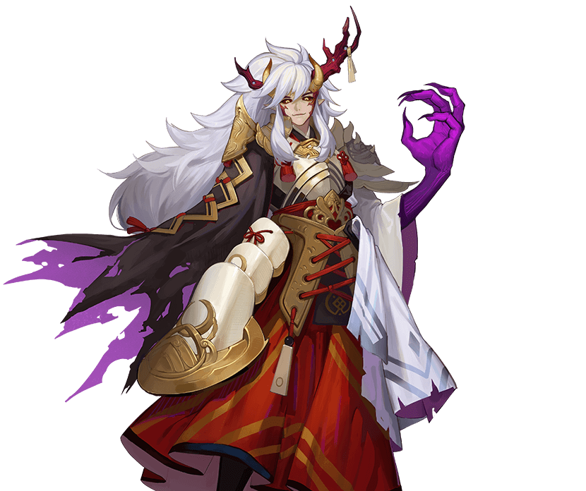 茨木童子·觉醒(cv:福山润)
十分强大的妖怪，一只手臂被鬼切砍下。
一直追逐着酒吞童子。
对他来说，酒吞童子既是唯一的友人，
也是他心目中最欣赏的男人。
但酒吞童子却对他的示好毫不在意，
不知他何时才能再次和酒吞童子一起，
在那森林中，对酒当歌，如同往昔。