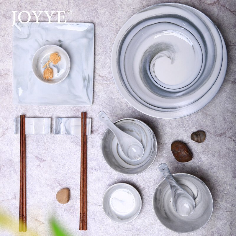 JOYYE画意陶瓷餐具套装釉下彩家用陶瓷碗筷盘子欧式简约碗盘套装