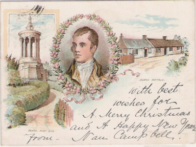 Robert Burns postcard on Ayr(1899)