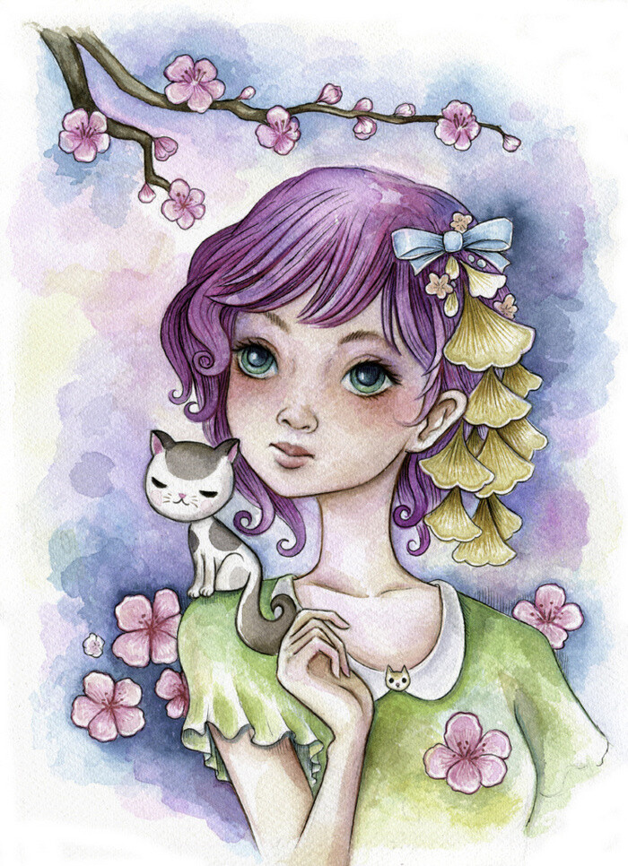 少女 水彩 插画 Jeremiah Ketner