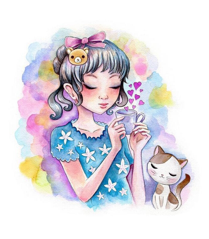 少女 水彩 插画 Jeremiah Ketner