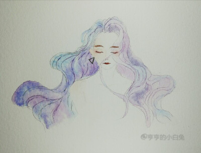 一个水彩小姐姐