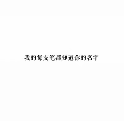 我的每支笔都知道你的名字
