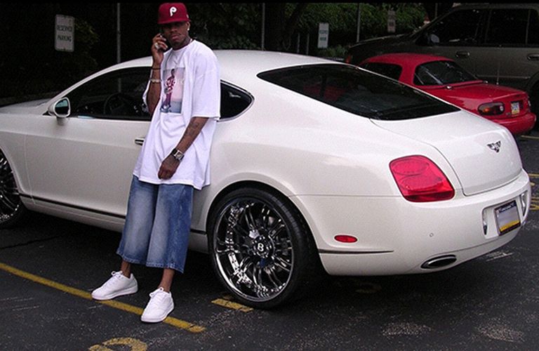 Allen Iverson sets up w/ his white Bentley