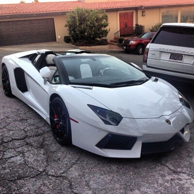 Dan Bilzerian white Lamborghini Aventador Roadster