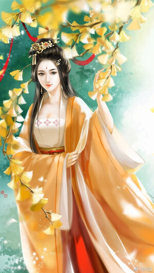 手绘古风黄衣女子
画师：飛霜