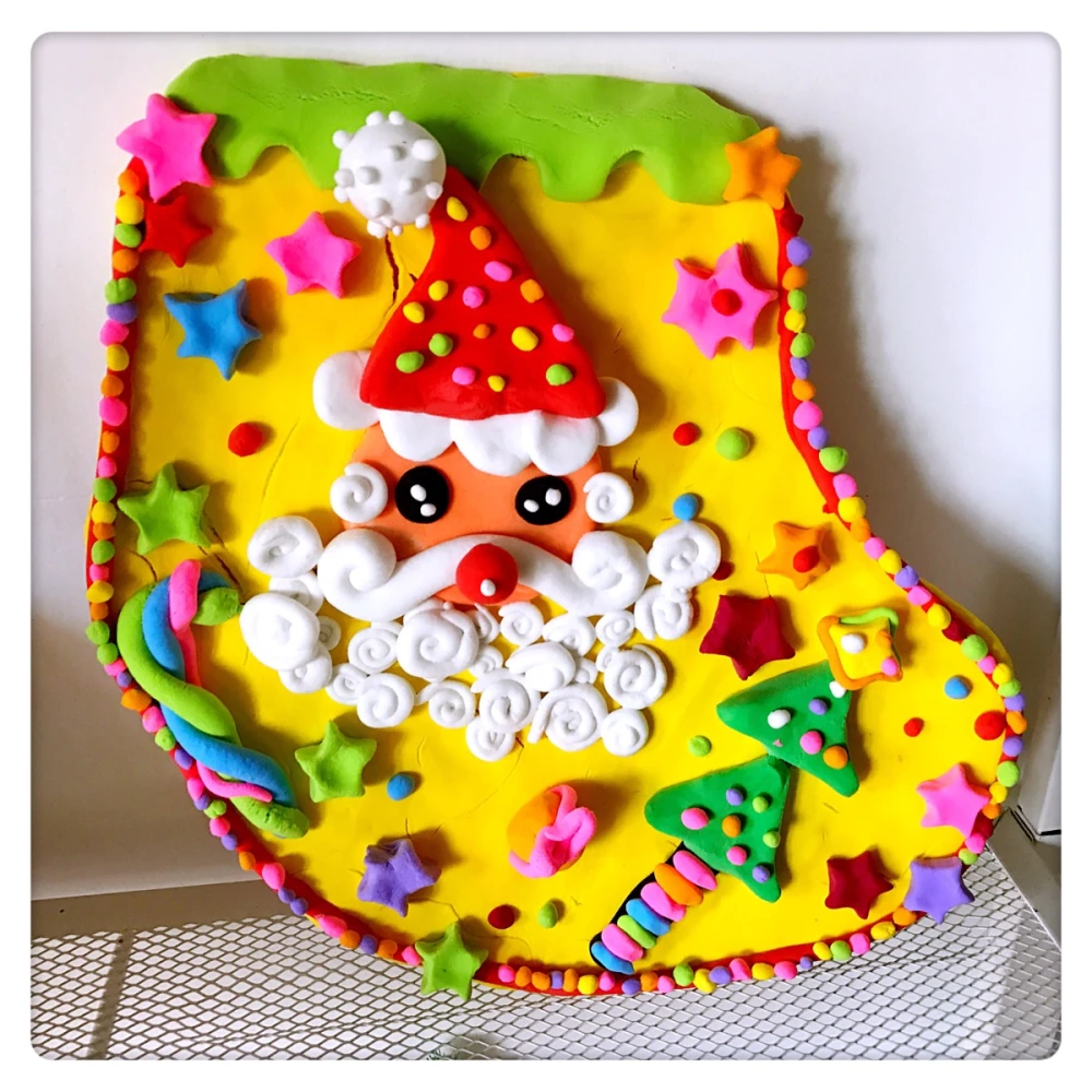 圣诞袜粘土手工