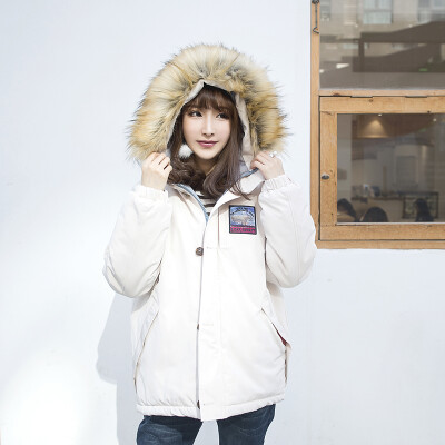冬季韩版女装中长款棉衣外套加厚保暖连帽毛领棉服ulzzang面包服