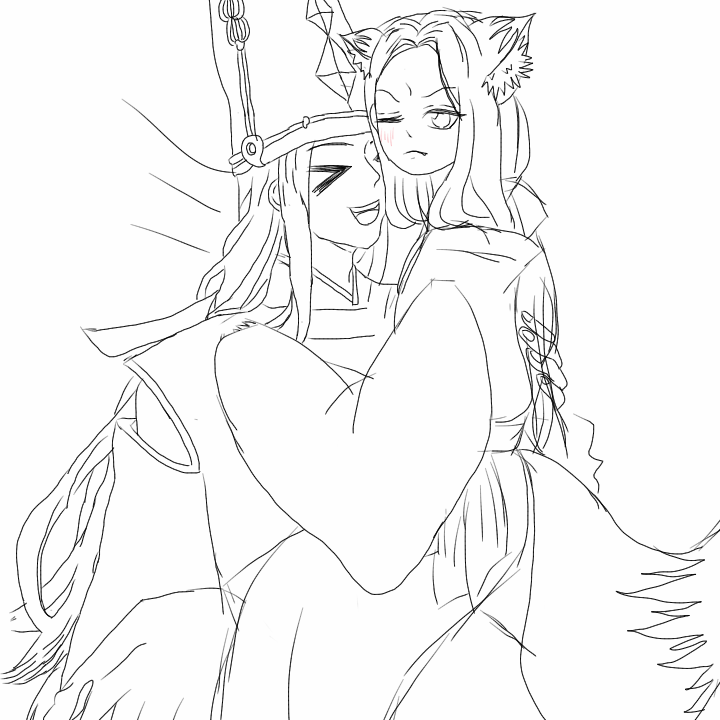 白晴明x黑晴明(那只小的是黑晴明)自绘的,丑勿喷