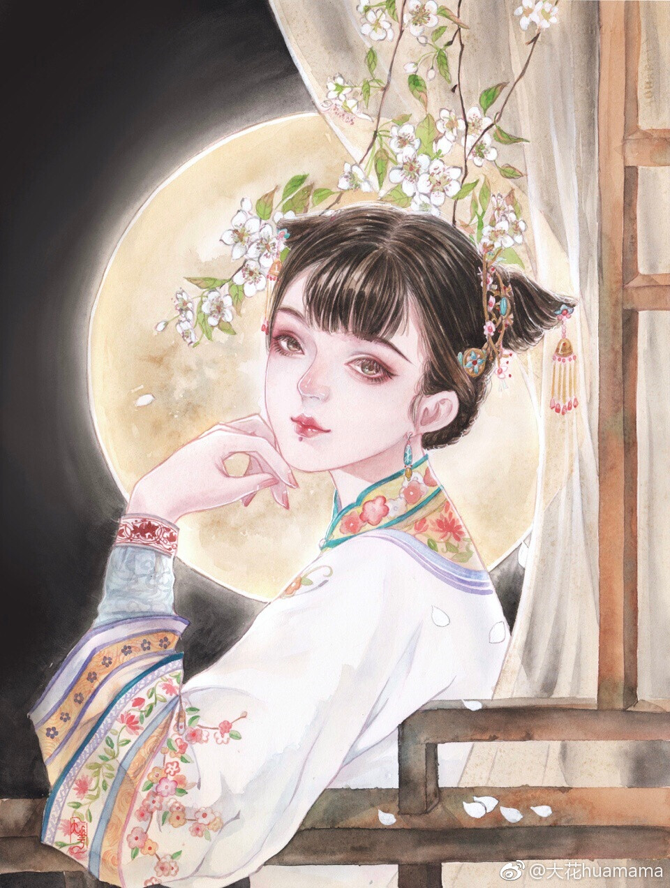 手绘古风女子
画师：大花huamama