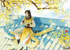 手绘古风黄衣男子
画师：槿木